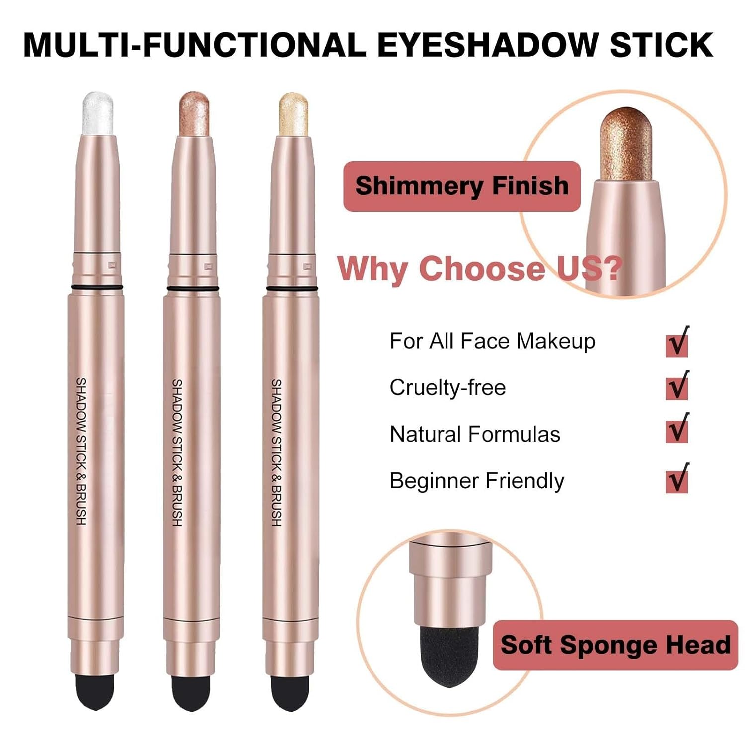 Waterproof Long Lasting Cream Eyeshadow Stick Makeup 0.12 oz Hypoallergenic Green - Image 3