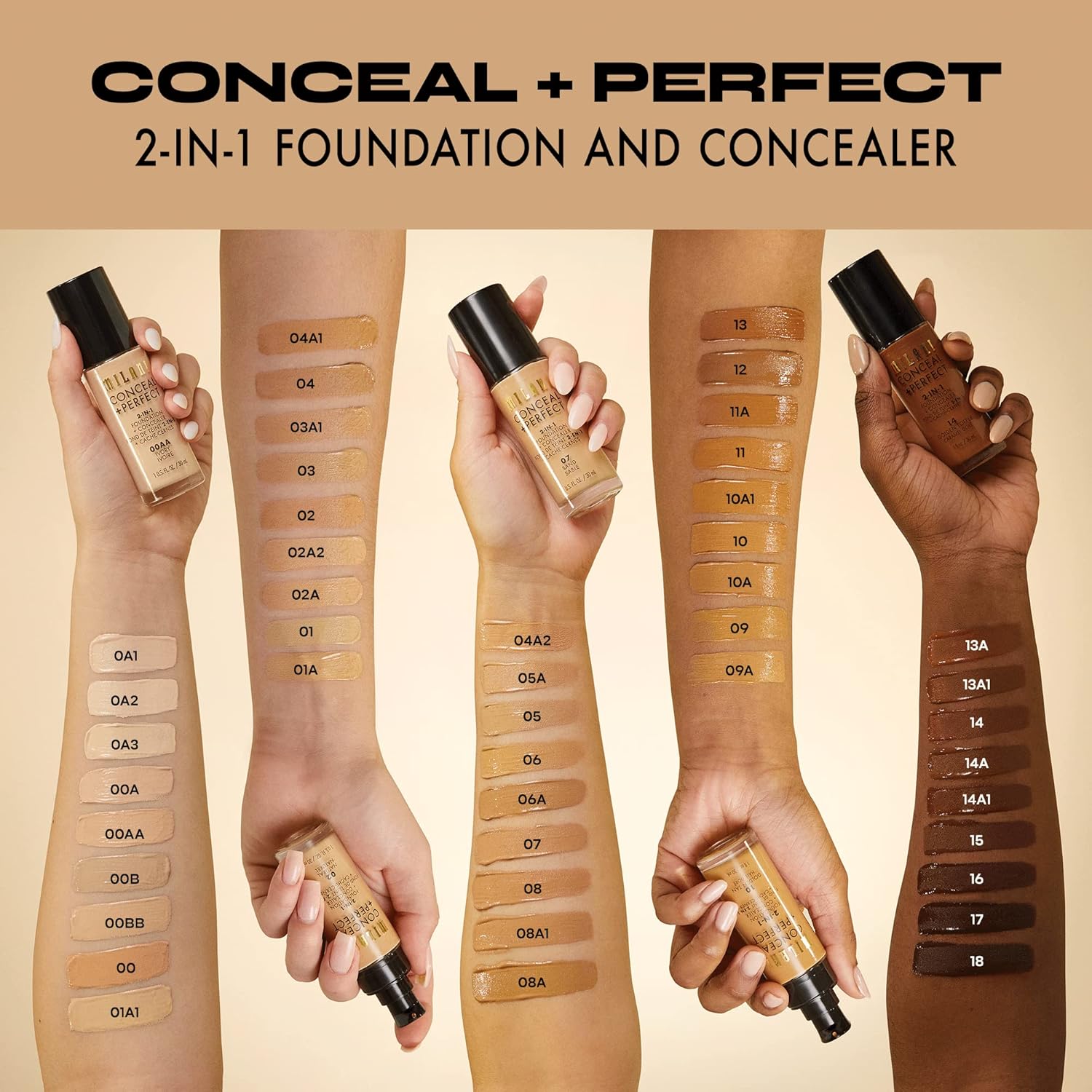 Milani Conceal + Perfect Waterproof 2-in-1 Foundation & Concealer Amber 1 fl oz - Image 5