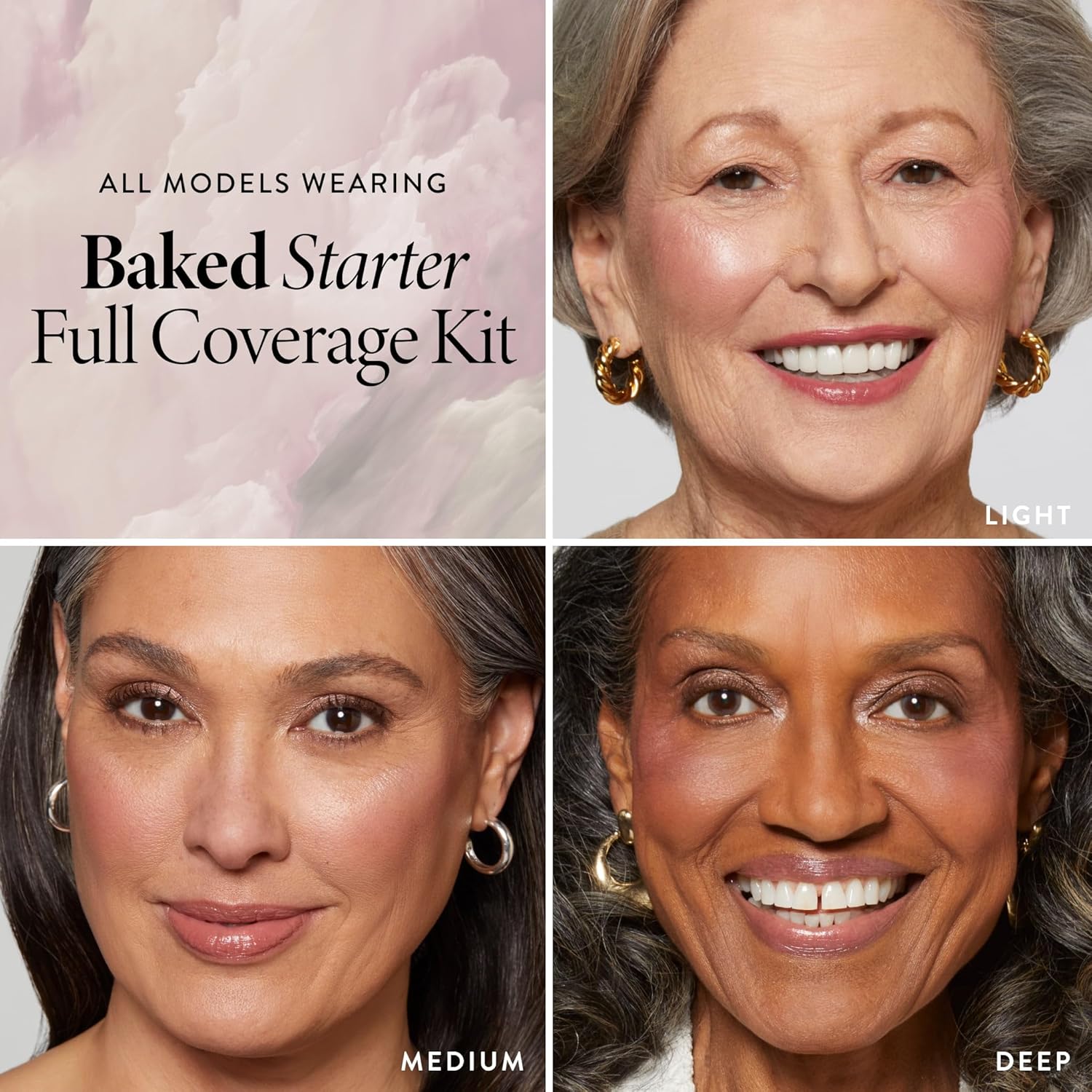 LAURA GELLER NEW YORK Baked Starter Kit - Full Coverage: Double Take Powder Foundation + Best of the Best Face Palette + Retractable Angled Kabuki Brush (01 Porcelain) - Image 7