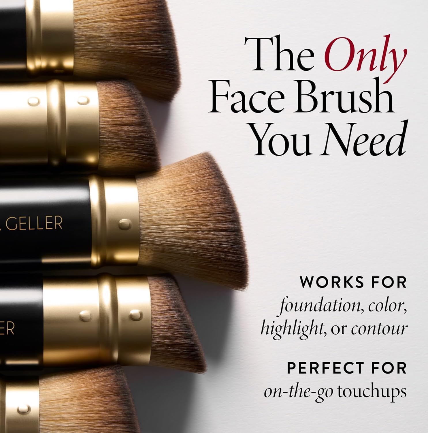 LAURA GELLER NEW YORK Baked Starter Kit - Full Coverage: Double Take Powder Foundation + Best of the Best Face Palette + Retractable Angled Kabuki Brush (01 Porcelain) - Image 8