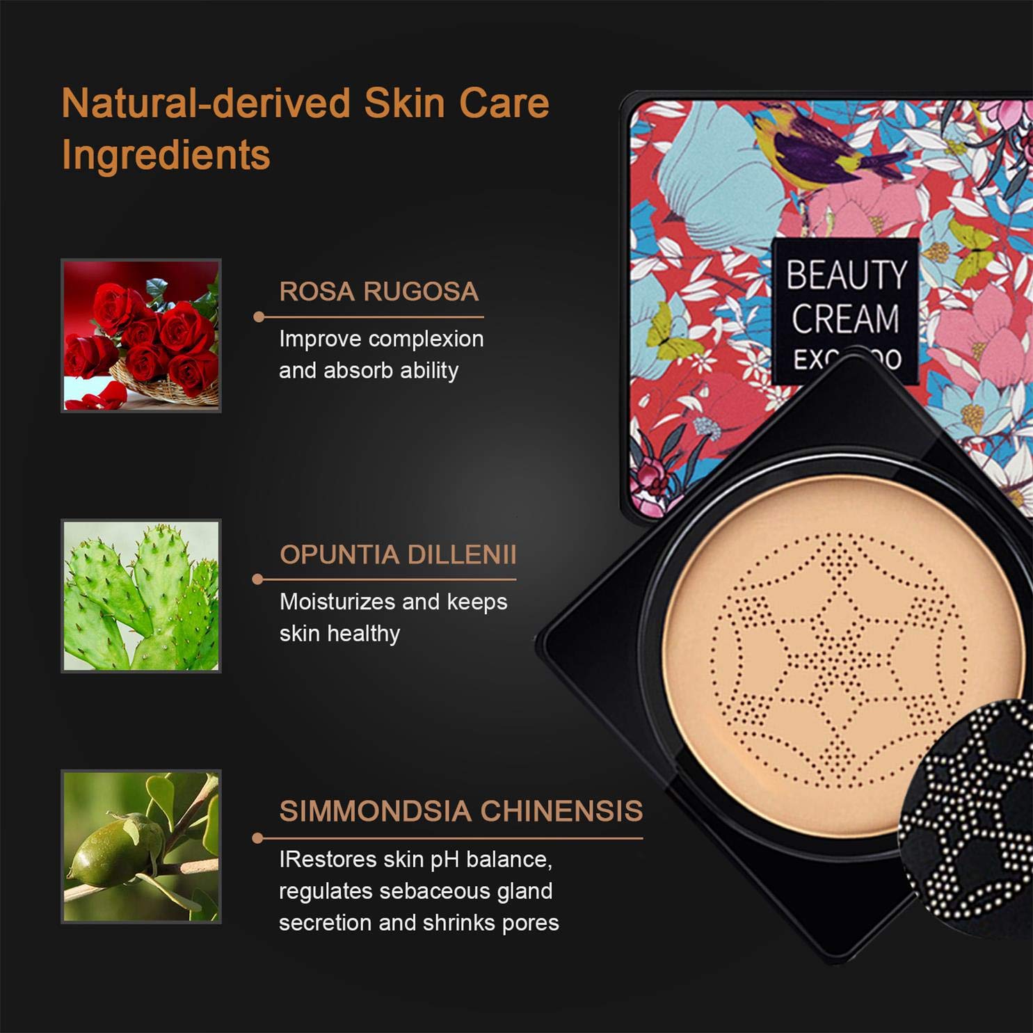 Mushroom Head Air Cushion CC Cream Foundation 2PCS Moisturizing Waterproof Liquid 30ml - Image 5
