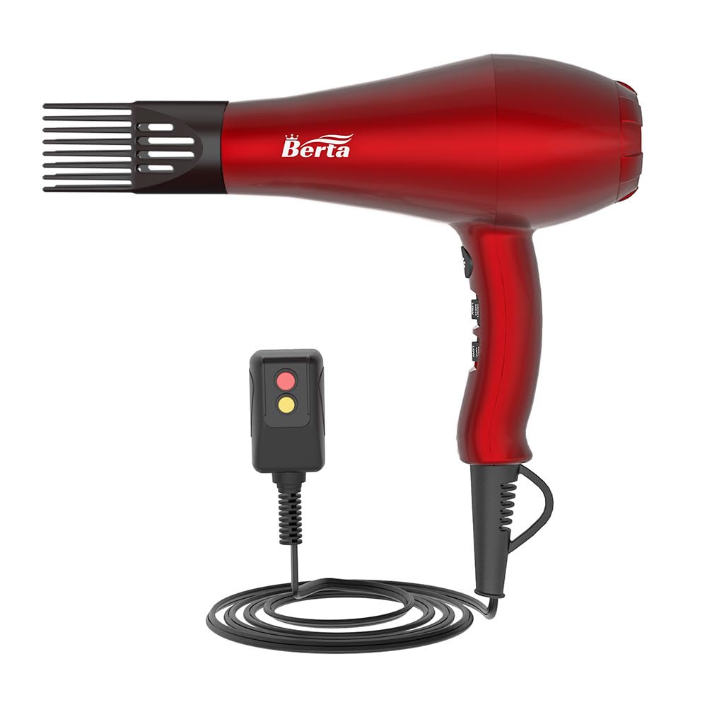 1875W Tourmaline Hair Dryer Ionic Frizz Control Fast Drying Blow Dryer Professional Hairdryer 2 Speed and 3 Heat Settings, Concentrator & Diffuser & Pik, Cool Shot - Image 2