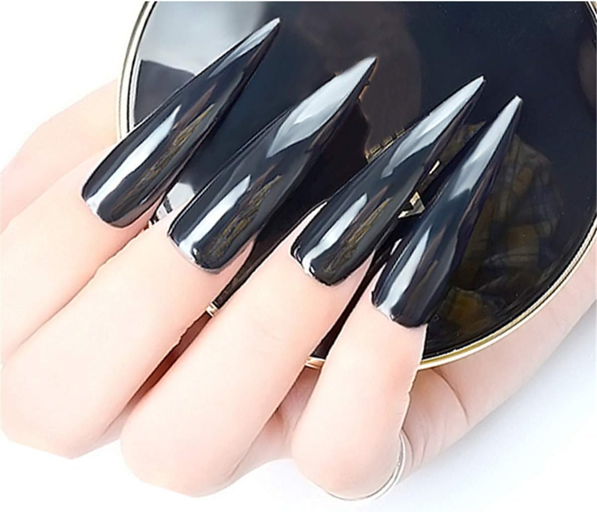 Black Chrome Nail Powder Glitter Pigment for Stunning Mirror Effect Nail Art - Image 5
