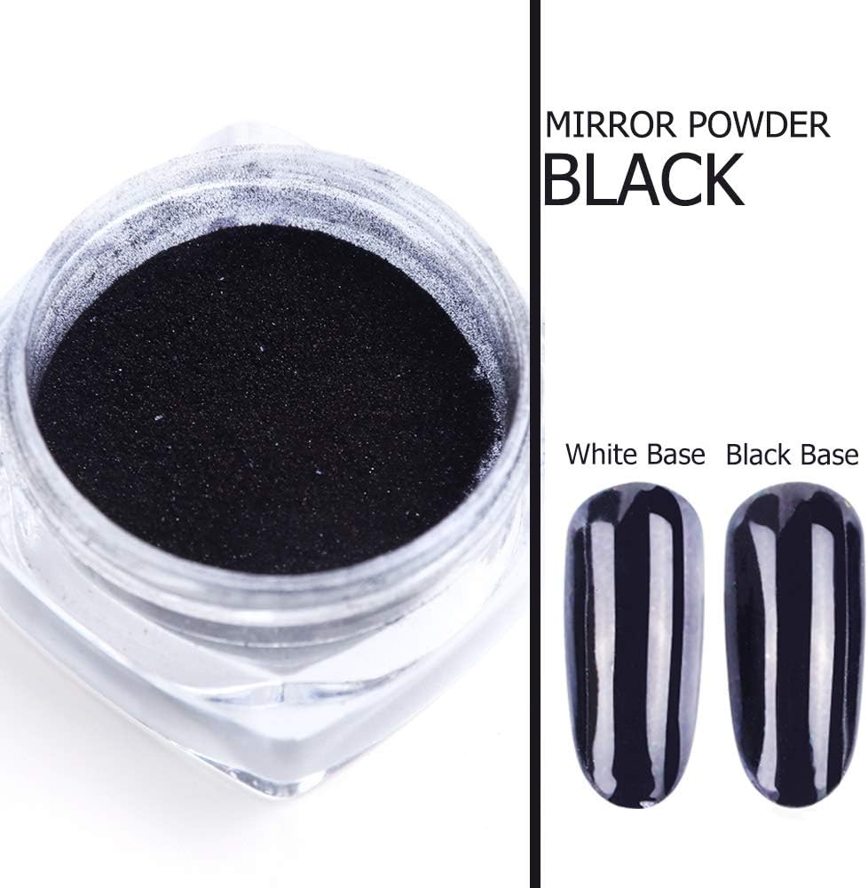 Black Chrome Nail Powder Glitter Pigment for Stunning Mirror Effect Nail Art - Image 6