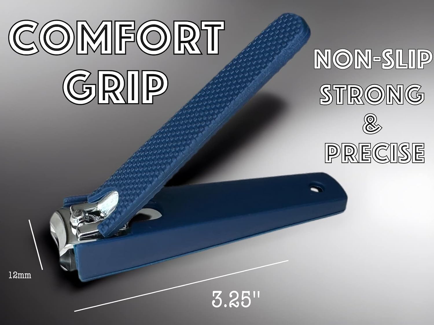 Large Navy Comfort Hold Nail Clippers with Non-Slip Grip and Built-in Catcher for Easy Use - Image 5