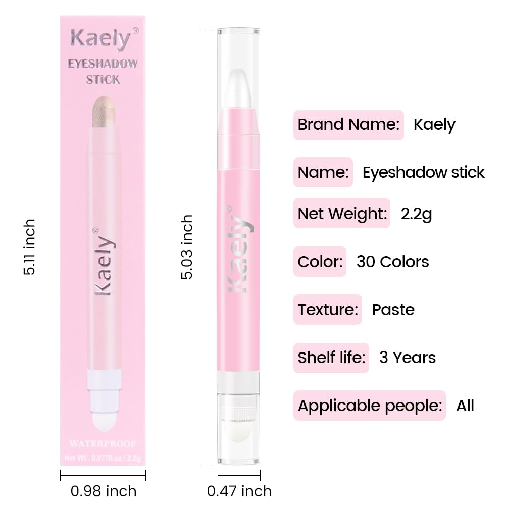 2-in-1 Cream Eyeshadow & Highlighter Stick, Waterproof Ivory White Shimmer Eye Shadow Pencil for Women, Long-Lasting Pigmented Makeup, sombras para ojos 01 - Image 6