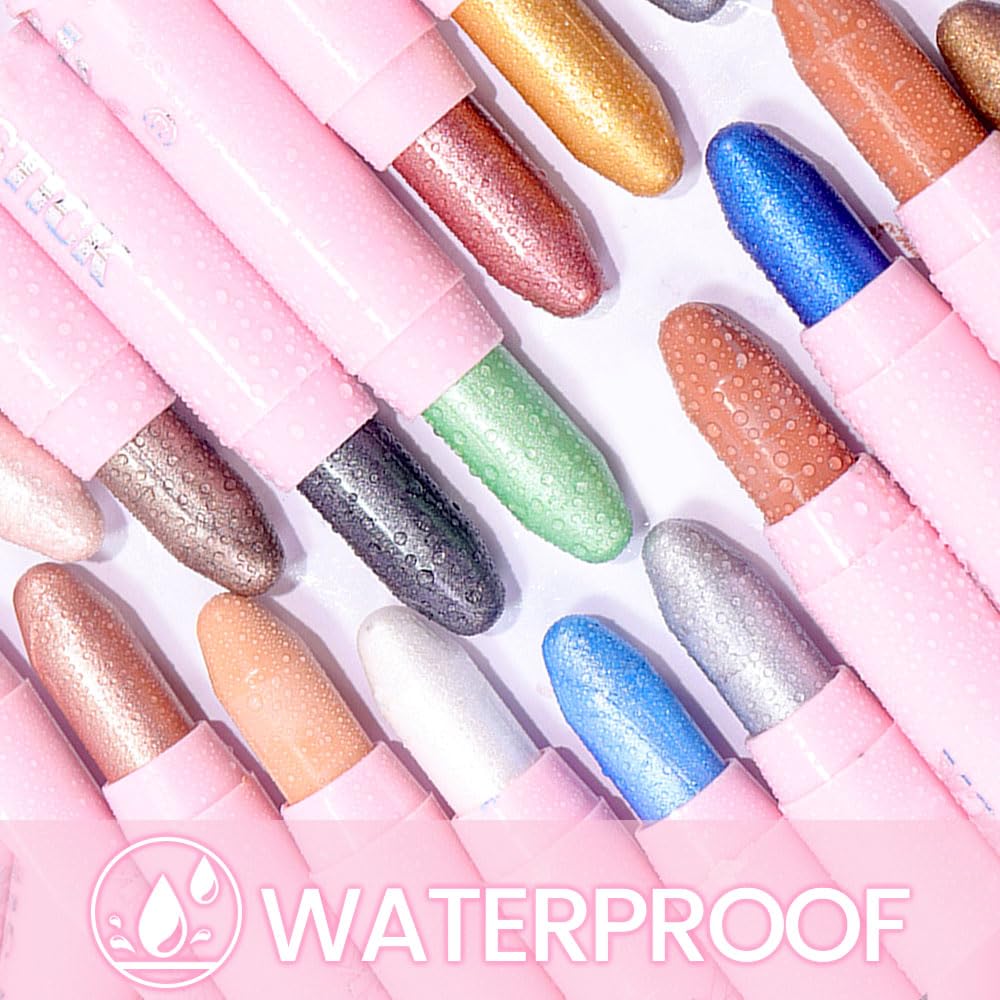 2-in-1 Cream Eyeshadow & Highlighter Stick, Waterproof Ivory White Shimmer Eye Shadow Pencil for Women, Long-Lasting Pigmented Makeup, sombras para ojos 01 - Image 4