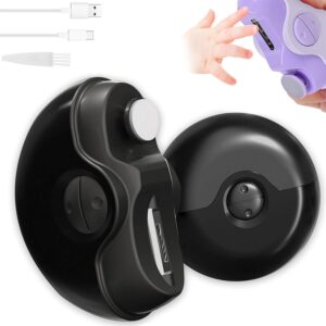 2 in 1 Electric Polishing Automatic Nail Clippers, Electric Nail Clipper,Electric Nail Trimmer with 2 Adjustable Speeds,Professional Fingernail Toenail Clipper Cutters for Seniors,Kids,Adults(Black)