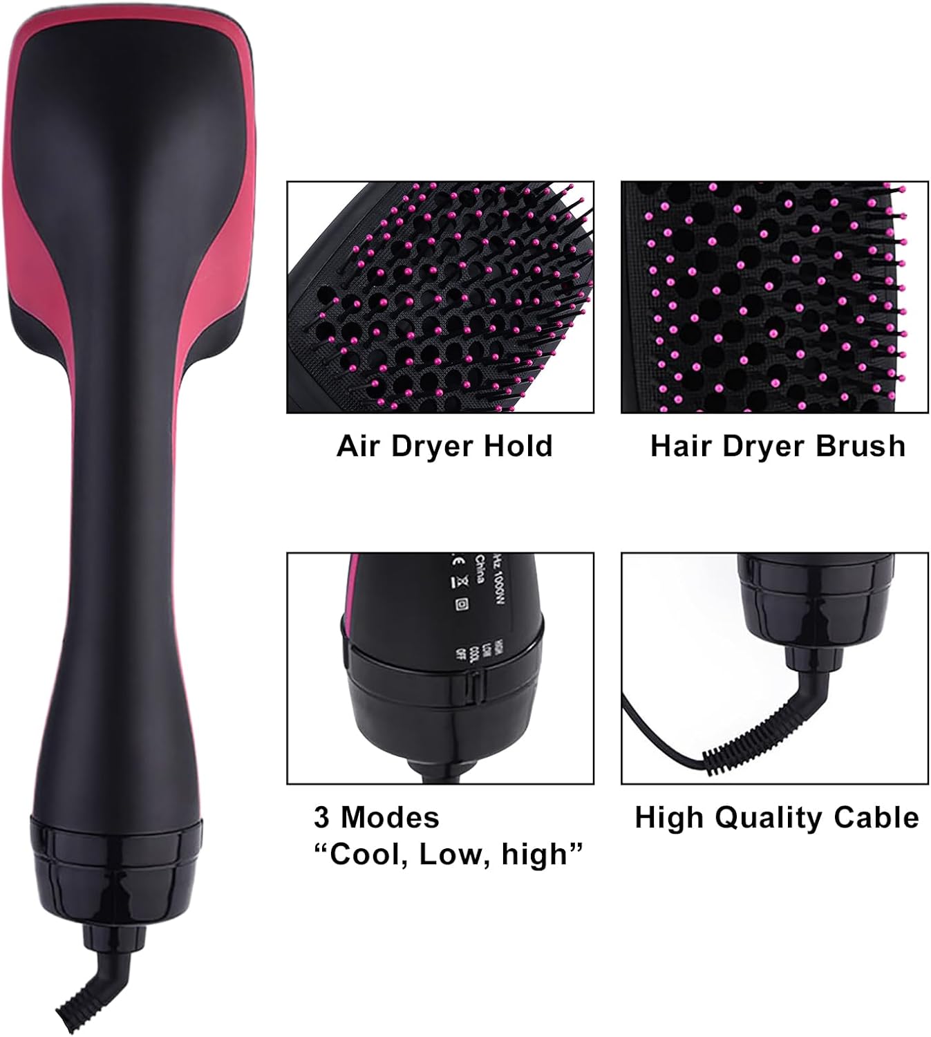 2 in 1 Multifunctional Anion Hair Dryer Brush Comb Styler Hairdressing Tool - Image 2