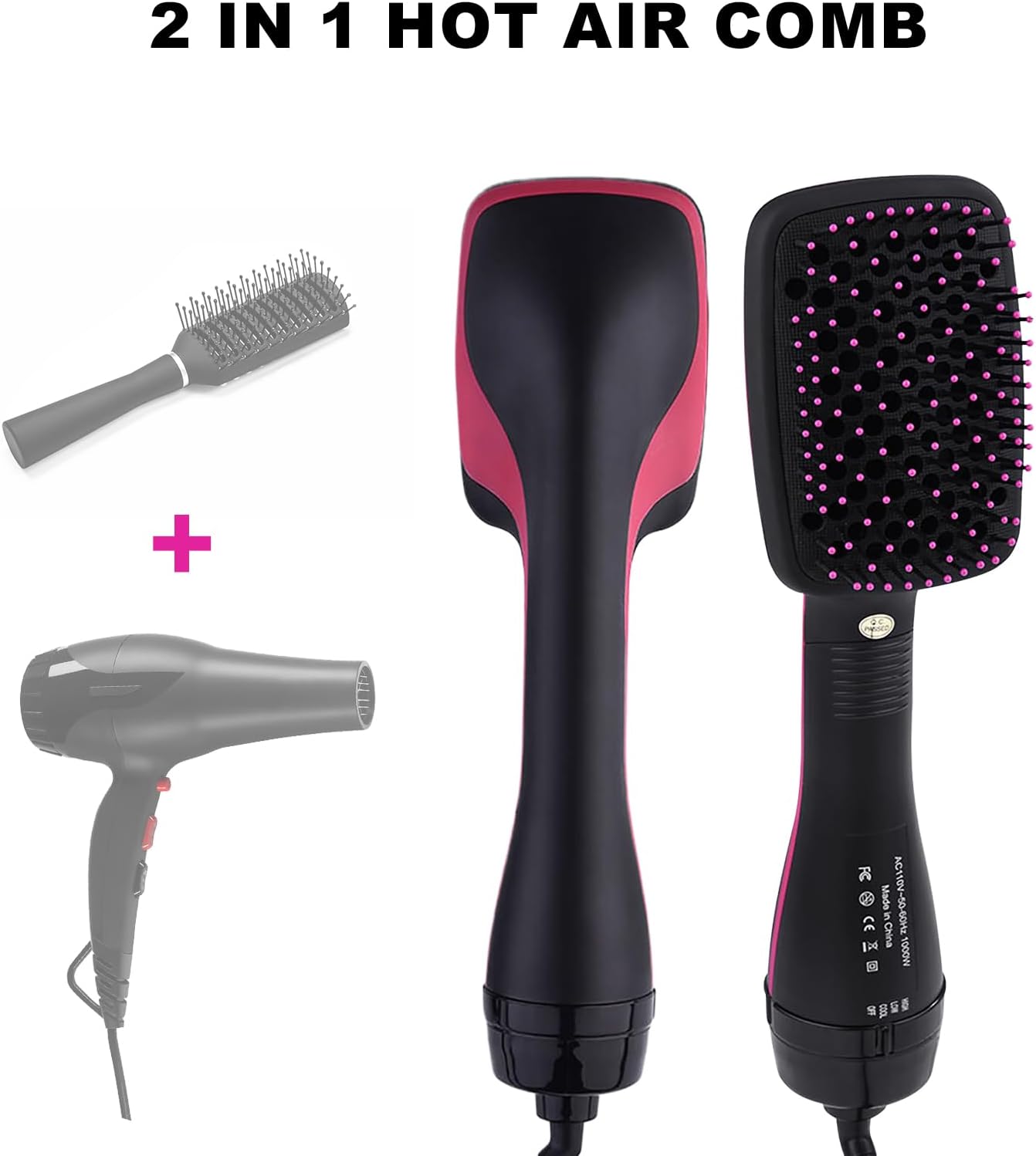 2 in 1 Multifunctional Anion Hair Dryer Brush Comb Styler Hairdressing Tool - Image 4