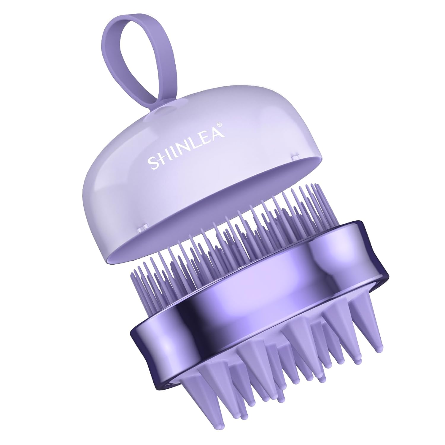 2 in 1 Scalp Massager Shampoo Brush with Soft Silicone Bristles for Hair Growth and Dandruff Removal, Hair Brush Head Massager Scalp Scrubber Exfoliator for Both Wet and Dry Use (Purple)
