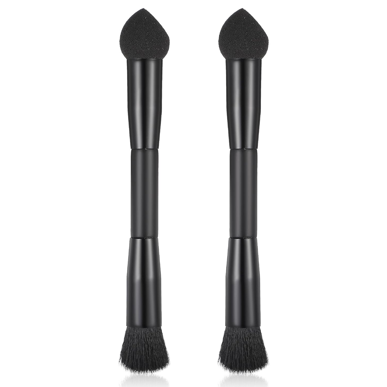 2 Pcs Dual Ended Hairline Brushes, Root Concealer Brush Set with Sponge Tip and Soft Bristles for Covering Hair Root Touch Up Contouring Blending