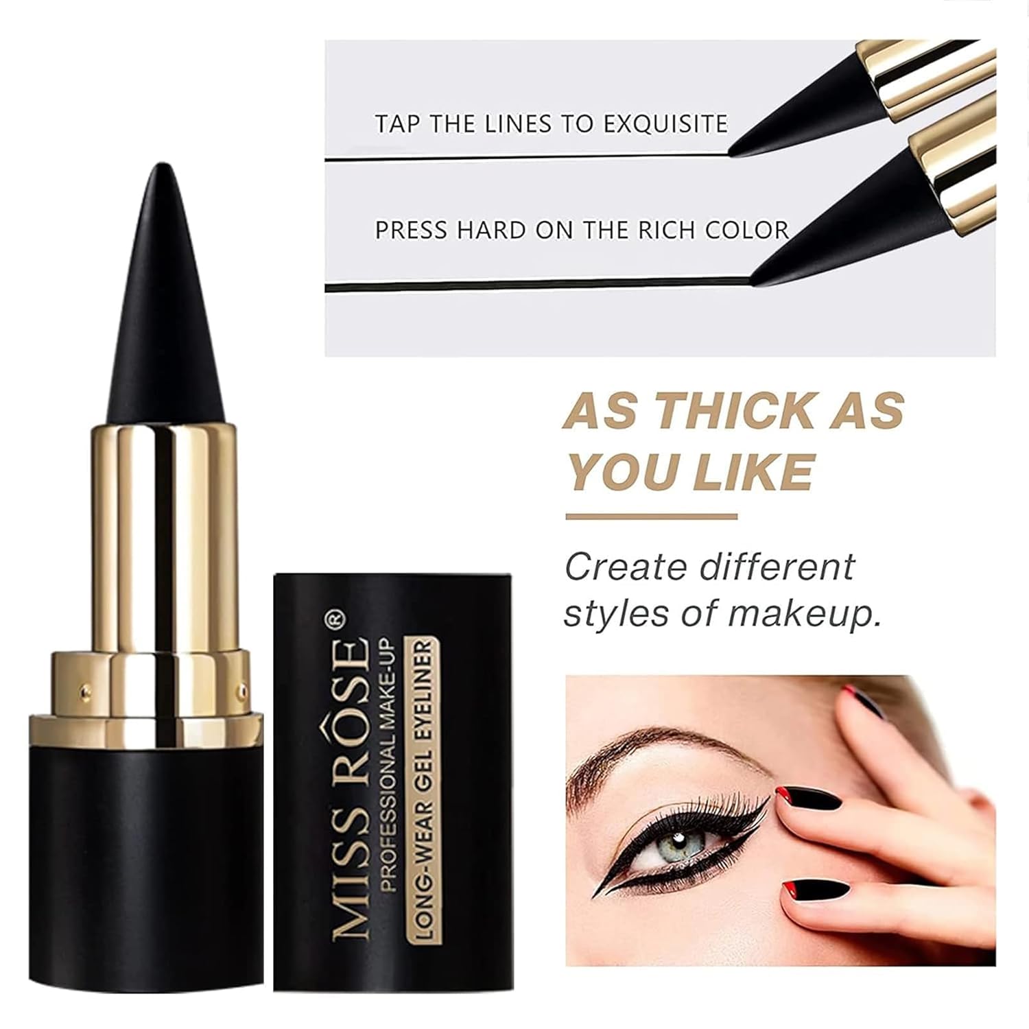 2 Pcs Gel Eyeliner, Easy to Use, Matte Waterproof Eye Liner Pencils, Eye Black Eyeshadow Stick Makeup - Image 2