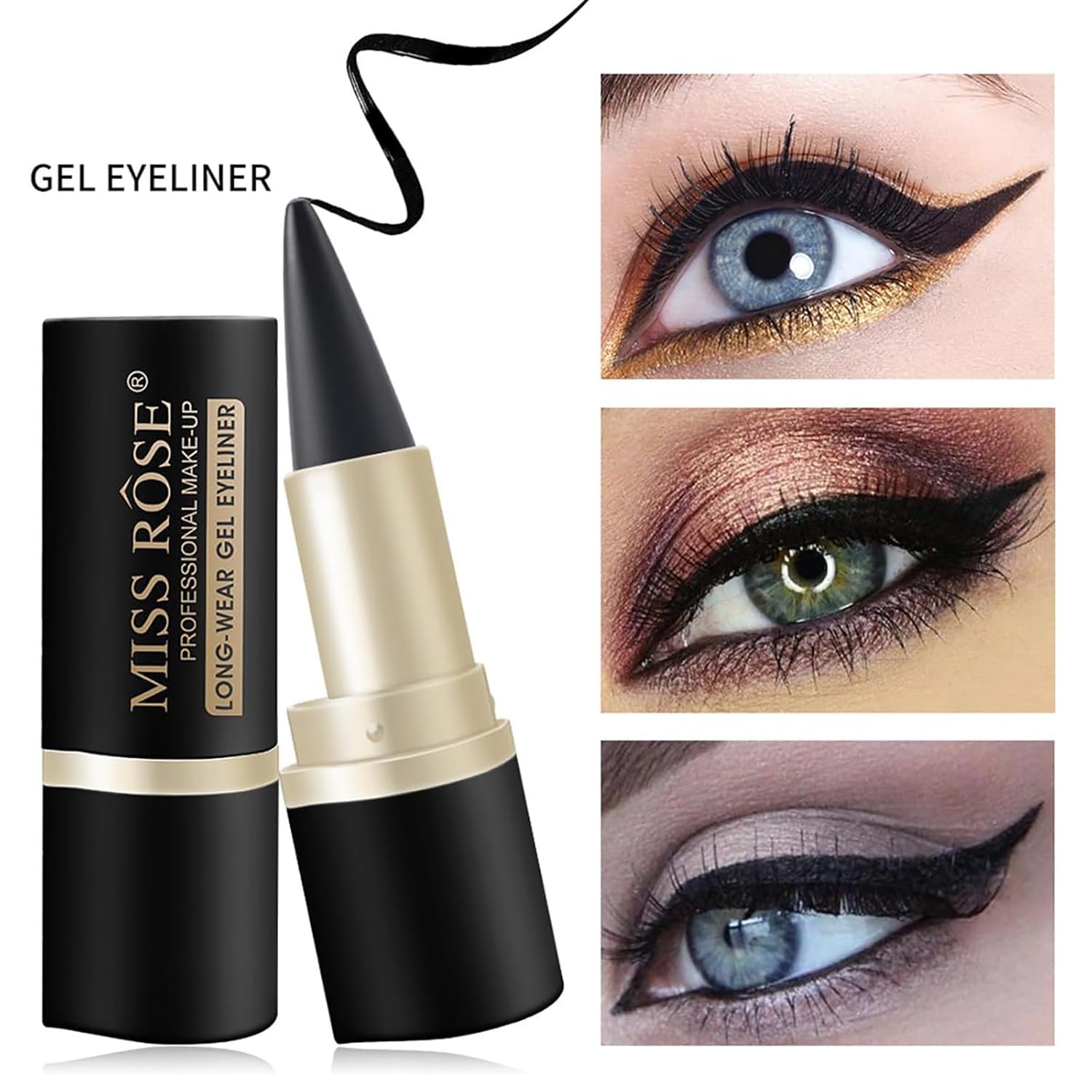 2 Pcs Gel Eyeliner, Easy to Use, Matte Waterproof Eye Liner Pencils, Eye Black Eyeshadow Stick Makeup - Image 8