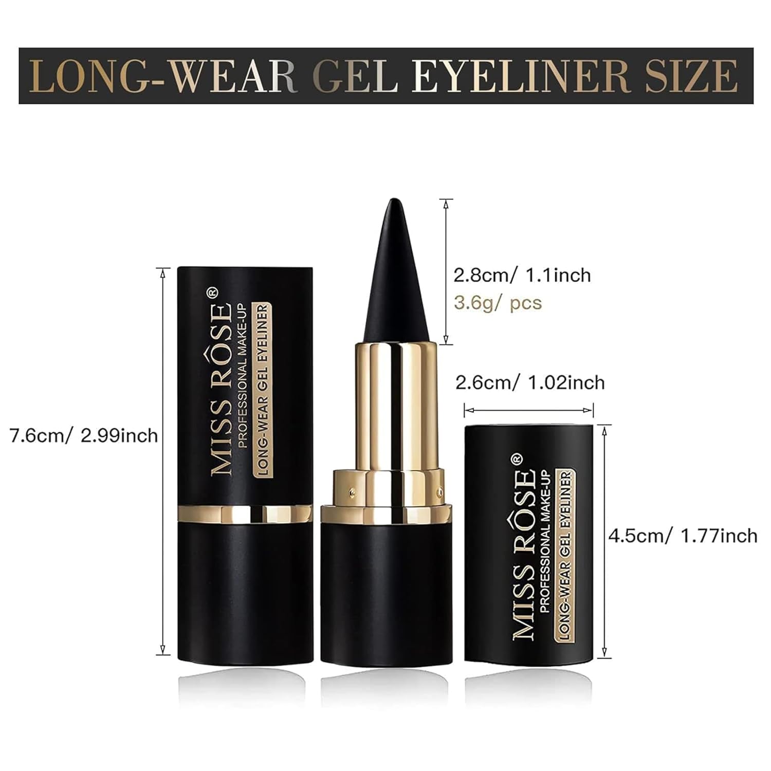 2 Pcs Gel Eyeliner, Easy to Use, Matte Waterproof Eye Liner Pencils, Eye Black Eyeshadow Stick Makeup - Image 4