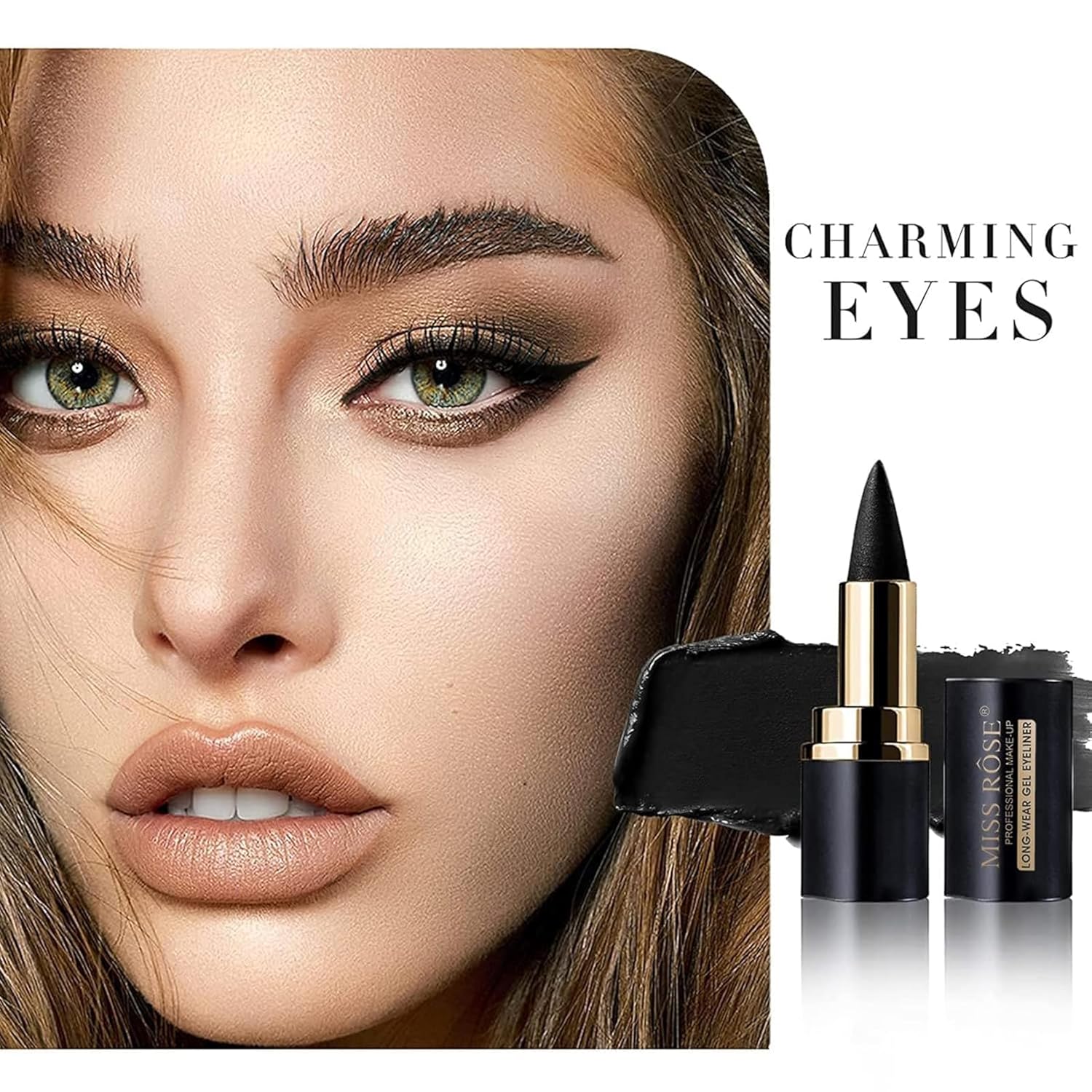 2 Pcs Gel Eyeliner, Easy to Use, Matte Waterproof Eye Liner Pencils, Eye Black Eyeshadow Stick Makeup - Image 6