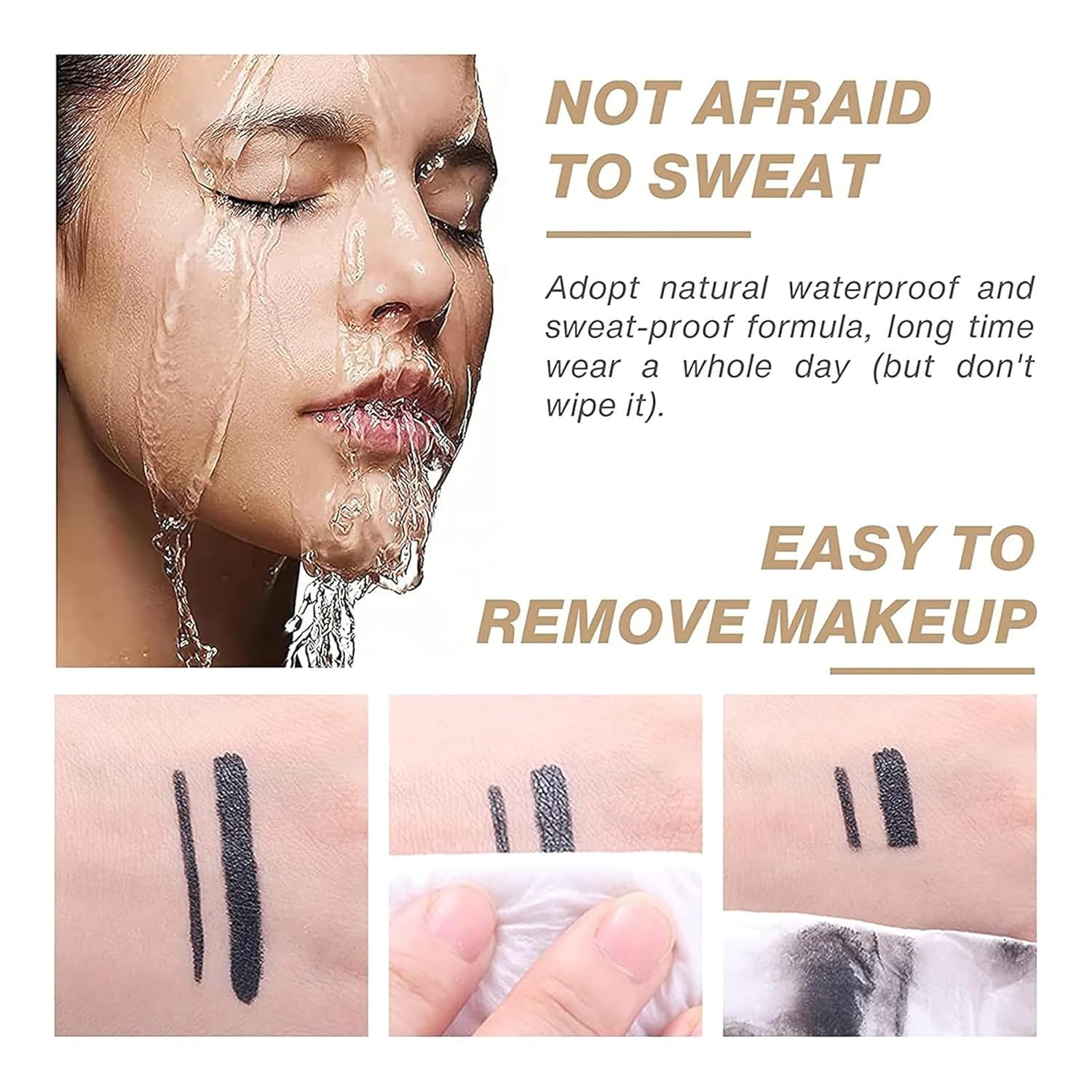 2 Pcs Gel Eyeliner, Easy to Use, Matte Waterproof Eye Liner Pencils, Eye Black Eyeshadow Stick Makeup - Image 9