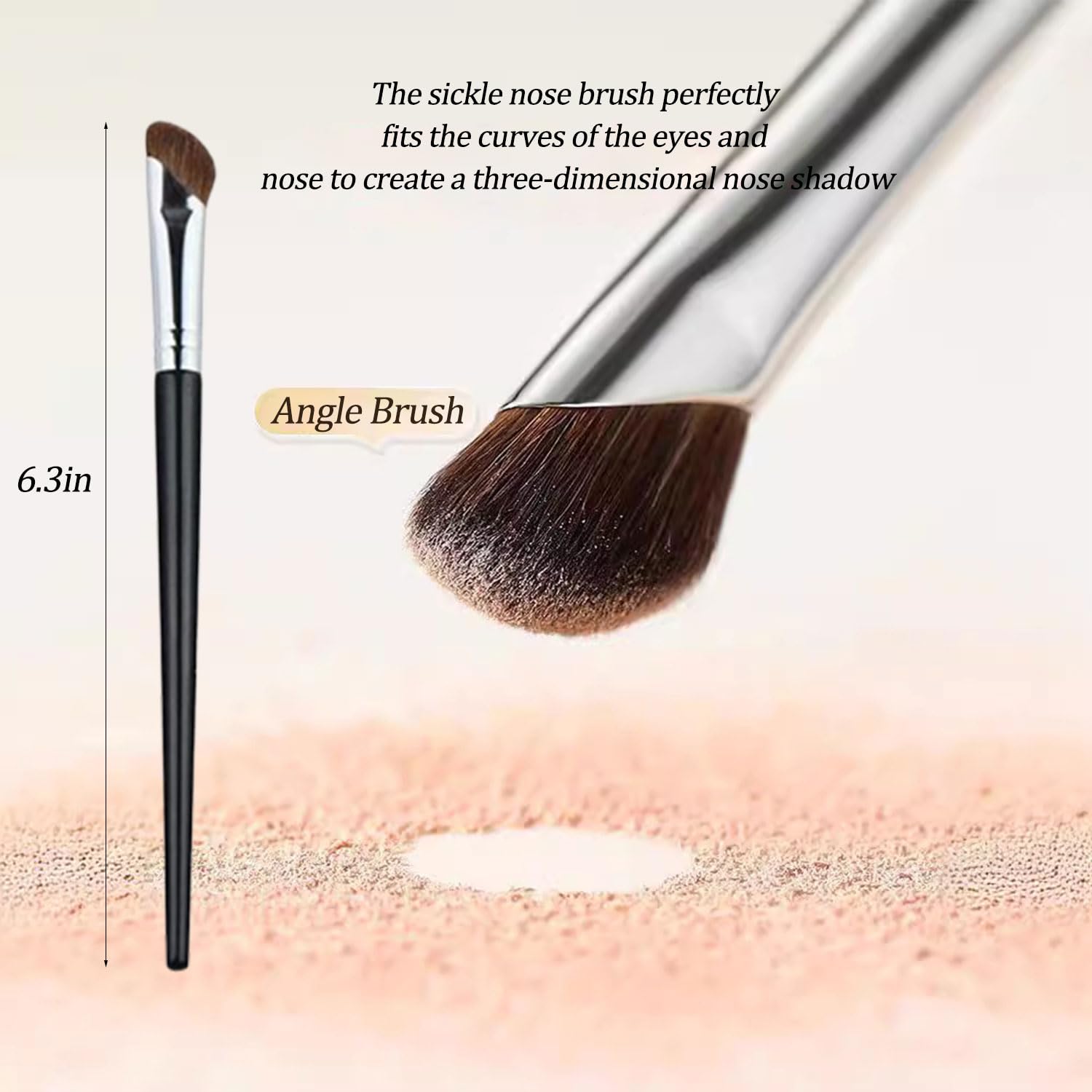 2 Pcs Nose Contour Brush, U-Shaped contour brushes for makeup, Multifunctional Dual-End Fluffy Brush, Soft Mini Angled Flat Concealer Brush for Women Girls Makeup Concealing - Image 5