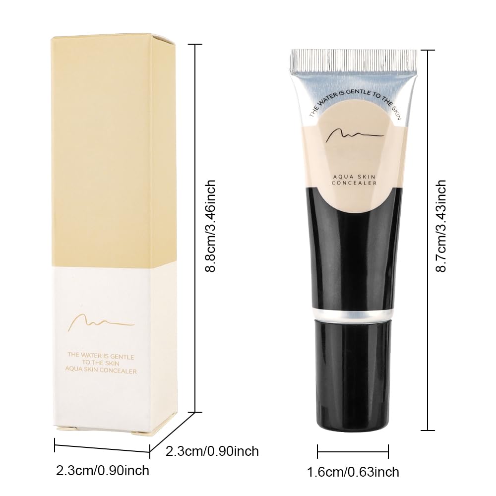 2 pcs Under Eye Full Coverage Concealer Skin Concealer Set- for Dark Circles, Fine Lines, Redness & Discoloration - Waterproof - Natural Finish – 0.7 fl oz (Beige, one pc) - Image 6