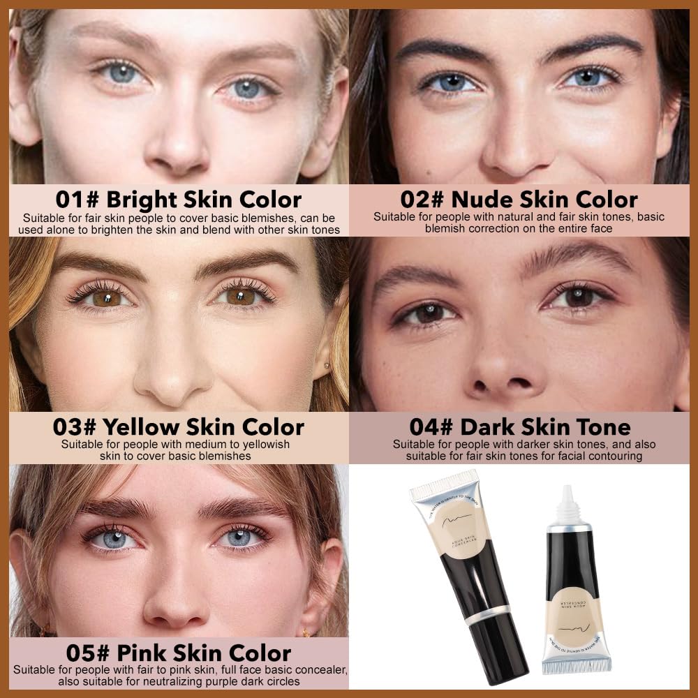 2 pcs Under Eye Full Coverage Concealer Skin Concealer Set- for Dark Circles, Fine Lines, Redness & Discoloration - Waterproof - Natural Finish – 0.7 fl oz (Beige, one pc) - Image 4