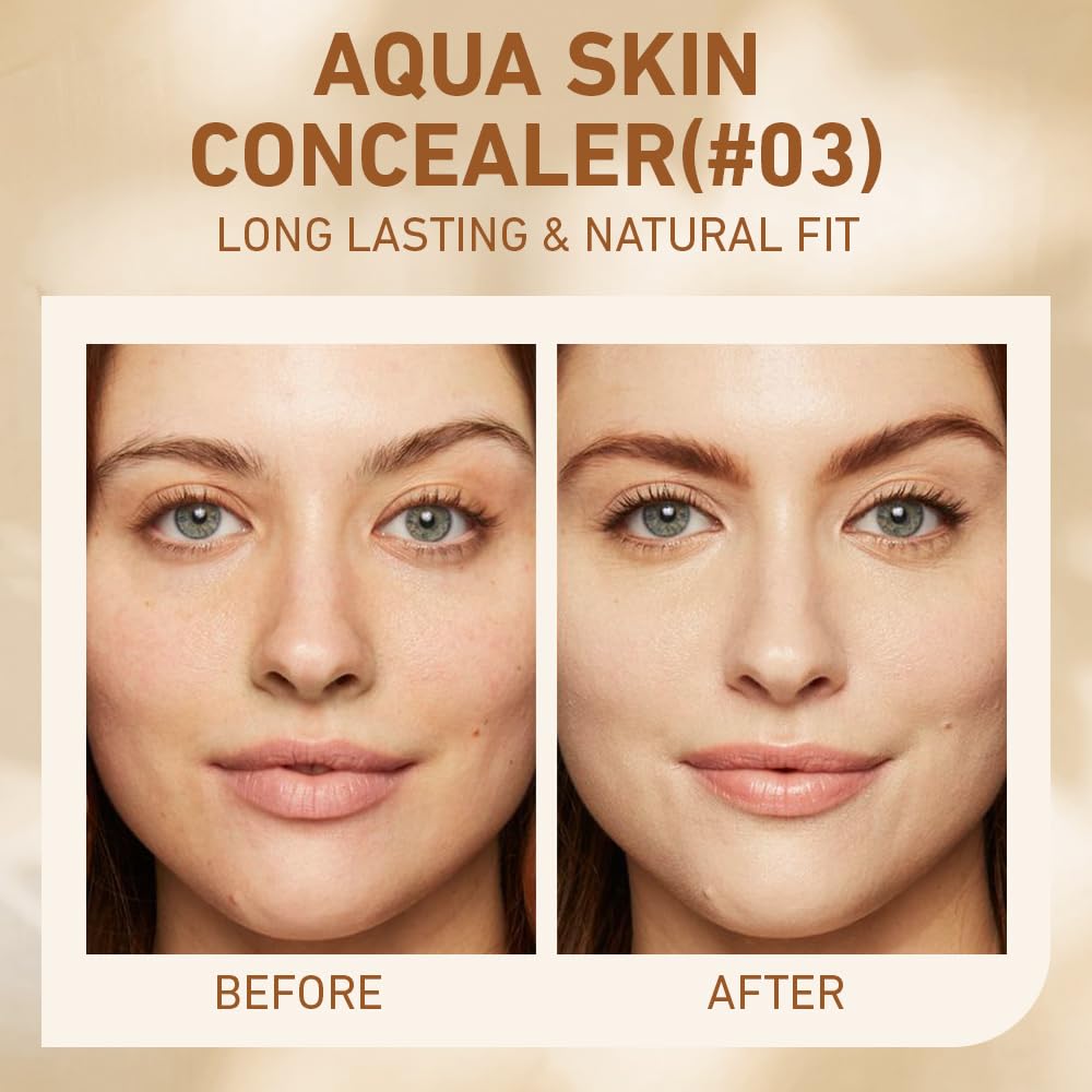 2 pcs Under Eye Full Coverage Concealer Skin Concealer Set- for Dark Circles, Fine Lines, Redness & Discoloration - Waterproof - Natural Finish – 0.7 fl oz (Beige, one pc) - Image 2