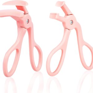 2 Style Eyelash Curler - Lash Curler with 2 Extra Silicone Replacement Pads, Achieve Perfect Curls in 5 Seconds - Quick Natural Curling for Long Lasting (Pink)
