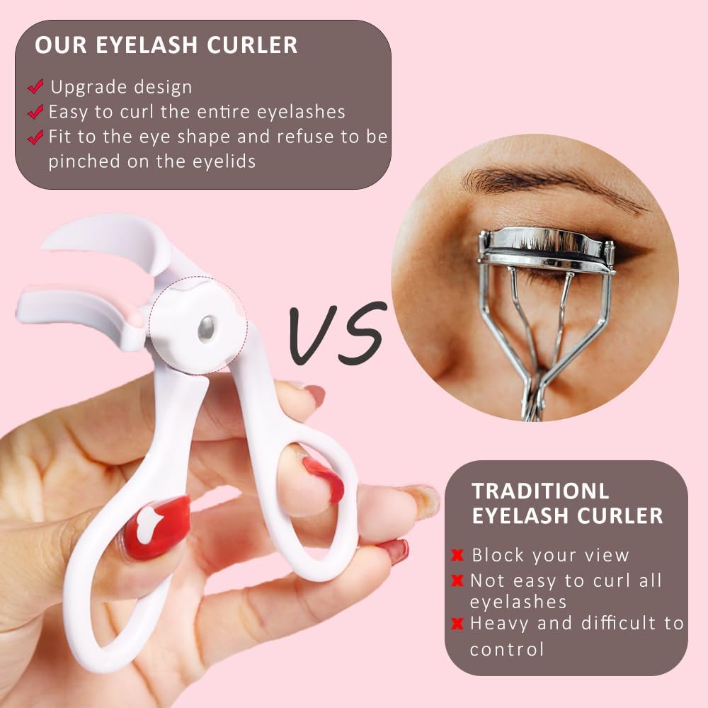 2 Style Eyelash Curler, Premium Plastic Eye Lash Curler, Without Pinching or Pulling Lash Curler Makeup Tool for Women and Girls, Quick Natural Curling for Long Lasting - Image 4