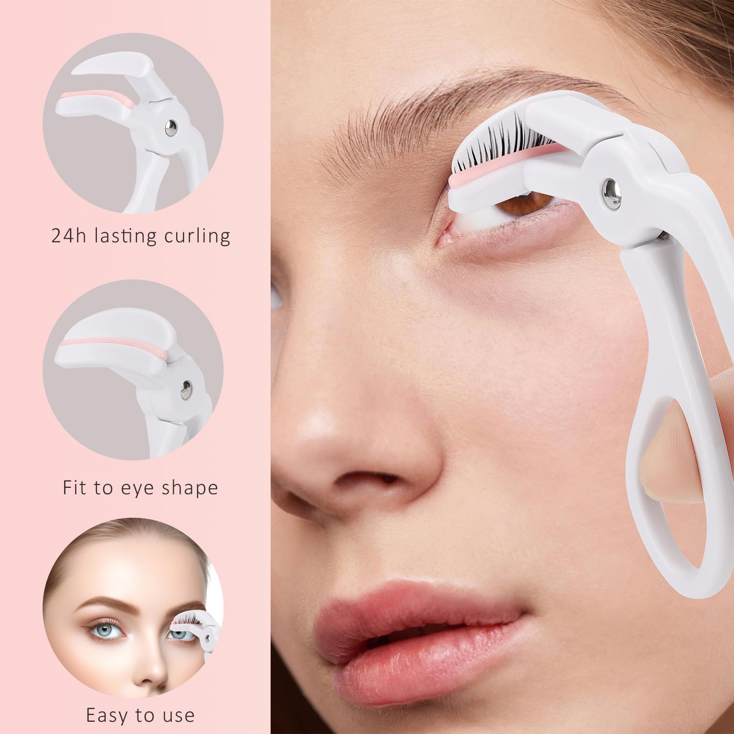 2 Style Eyelash Curler, Premium Plastic Eye Lash Curler, Without Pinching or Pulling Lash Curler Makeup Tool for Women and Girls, Quick Natural Curling for Long Lasting - Image 2