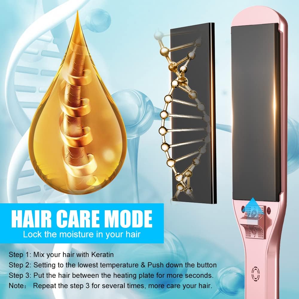 2.16" Extra-Large Floating Titanium Hair Straightener for Hair, Instant Heating with 5 Adjustable Temp, Anti-Static Iron for All Hair Types - Image 6