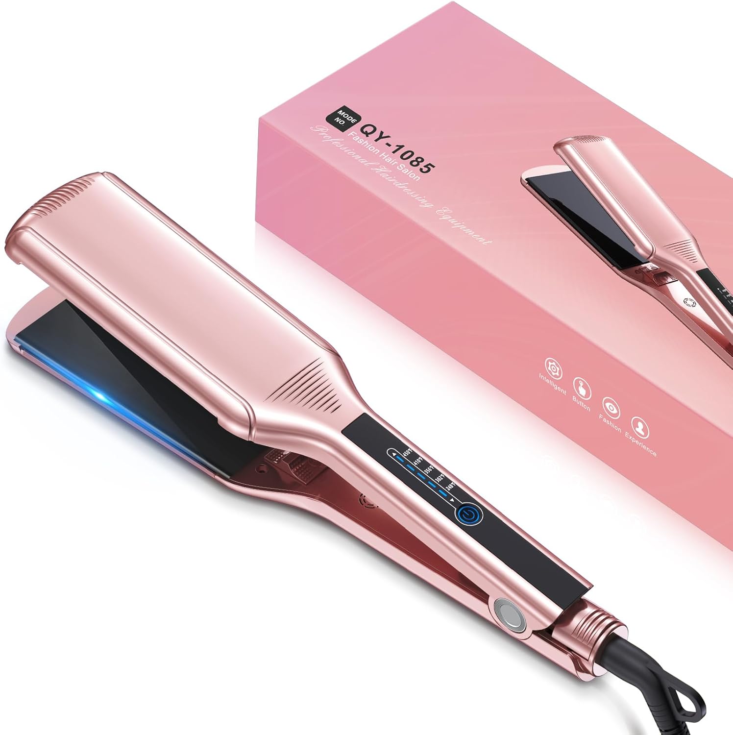 2.16" Extra-Large Floating Titanium Hair Straightener for Hair, Instant Heating with 5 Adjustable Temp, Anti-Static Iron for All Hair Types