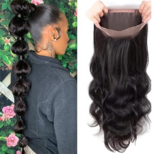 20 Inch 360 HD Lace Frontal Human Hair Body Wave 360 Full Lace With Baby Hair Bleachable Knots 360 Closure 100% Human Hair
