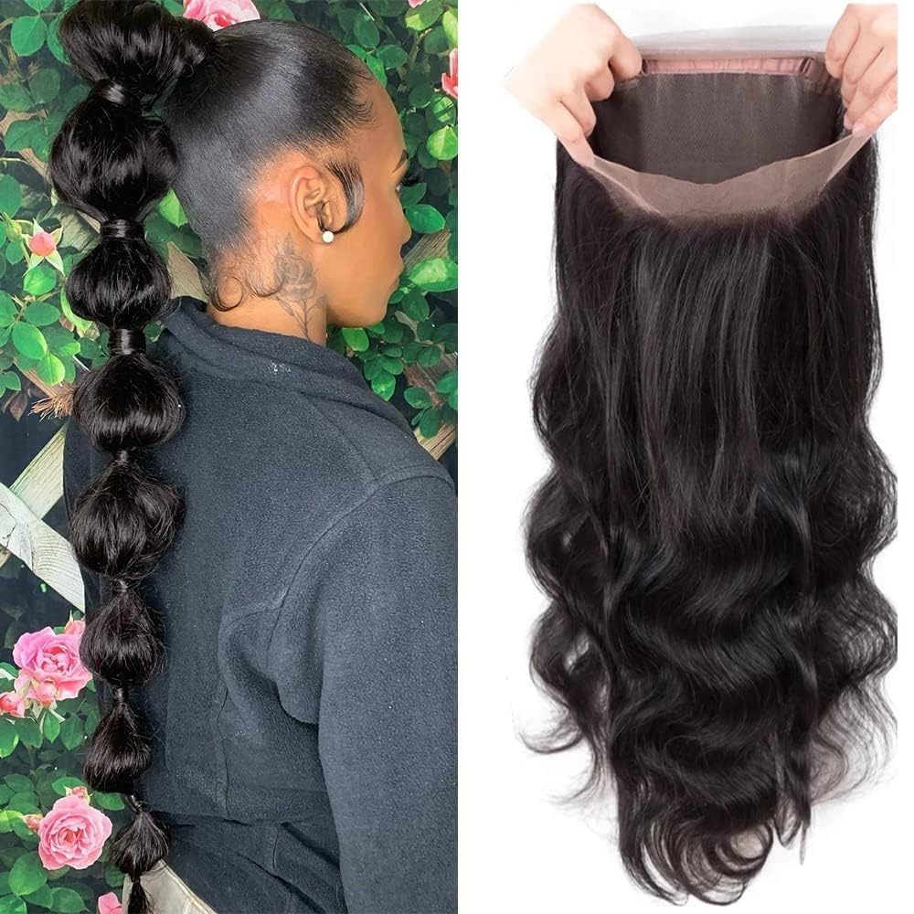 20 Inch 360 HD Lace Frontal Human Hair Body Wave 360 Full Lace With Baby Hair Bleachable Knots 360 Closure 100% Human Hair
