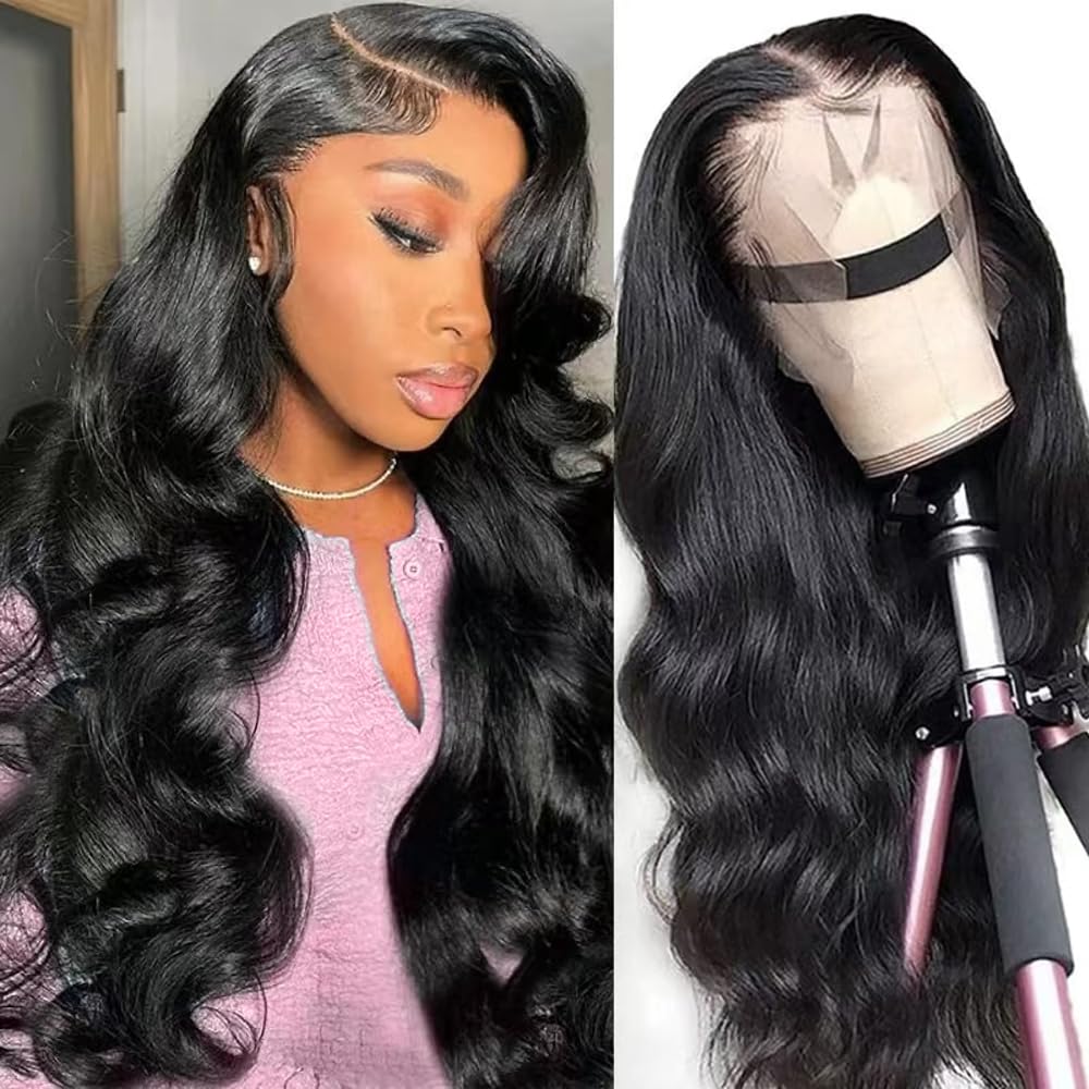 20 Inch Human Hair Wig Body Wave Lace Front Wigs 180% Density 13x4 Pre Plucked HD Front Lace Wig Natural Hairline with Baby Hair Glueless Wigs for Women