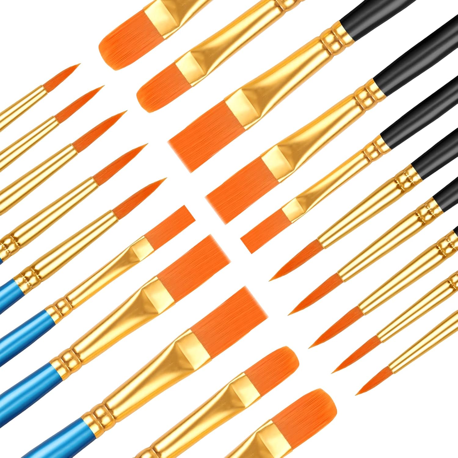 20 Pcs Paint Brushes, Acrylic Painting Brush Set, Watercolor Brushes, Acrylic Brushes for Oil Watercolor, Miniature Detailing, and Rock Painting