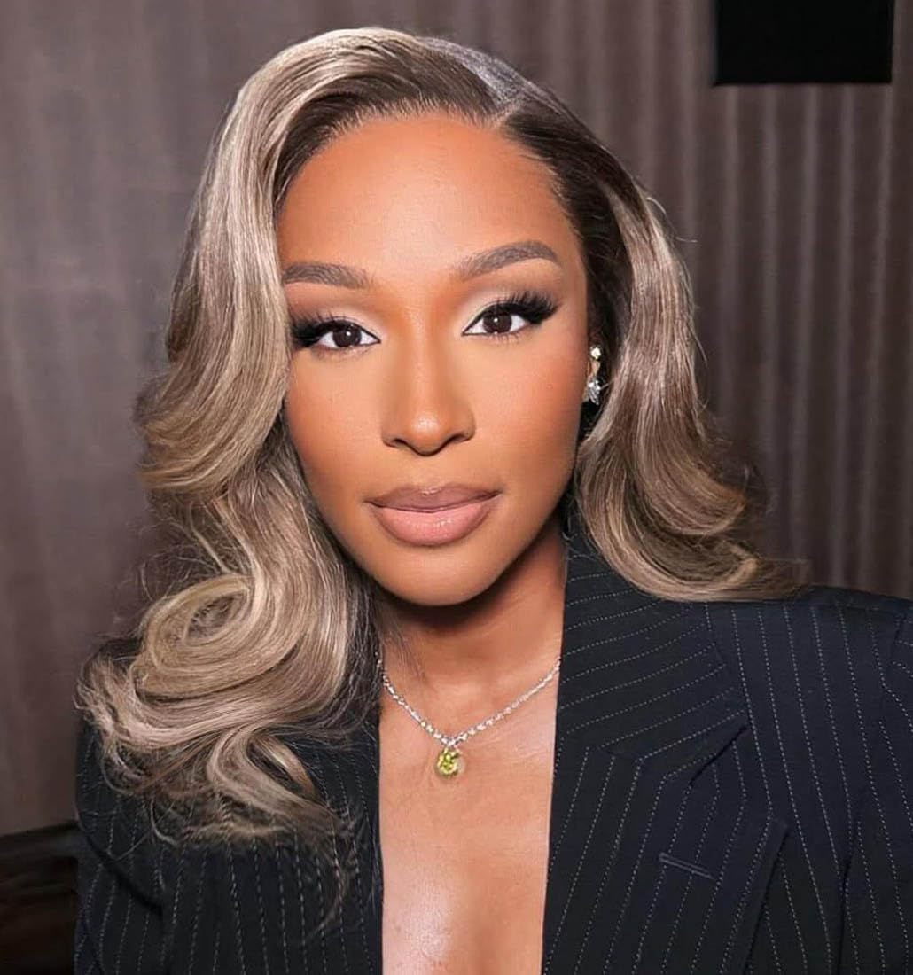 200% Density Ombre Ash Blonde Lace Front Bob Wig Human Hair Body Wave 13x4 Thicker Ombre Brown Roots with Grey Ash Blonde Short Bob Wig Pre Plucked with Baby Hair for Women 14 Inch - Image 5