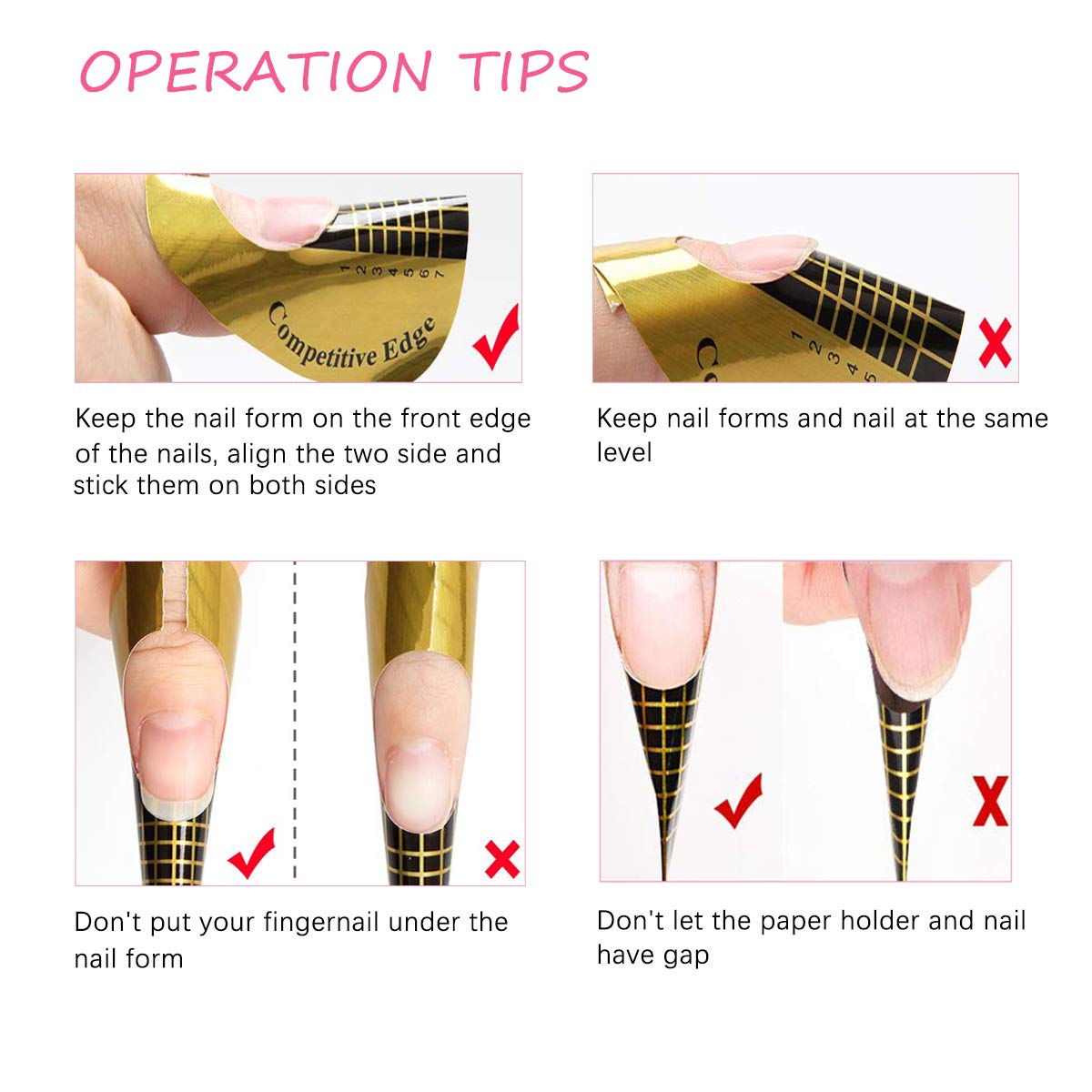 200Pcs Durable Long Nail Forms for Acrylic Gel Nail Extensions with Marked Numbers - Image 6