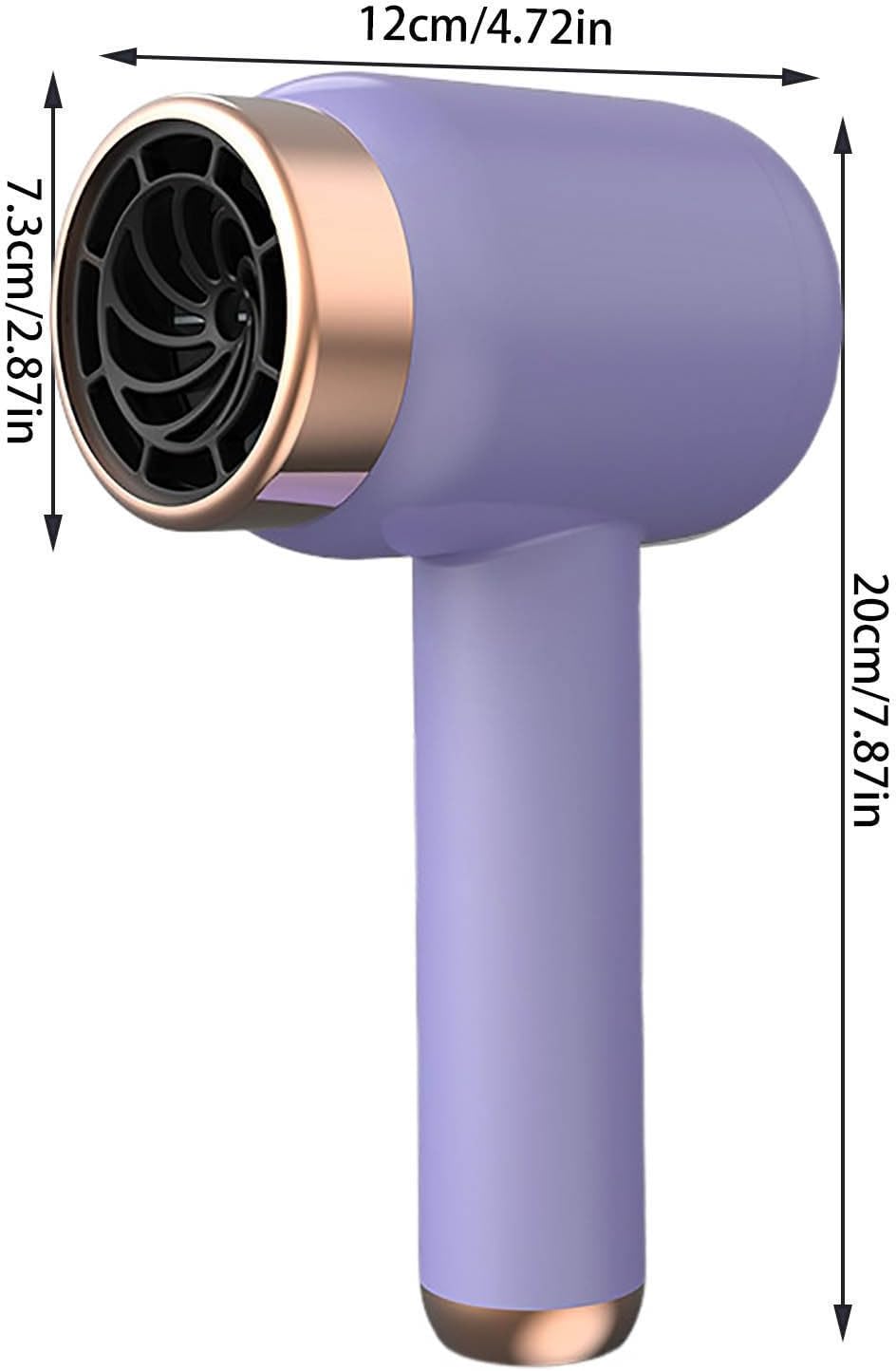 2025 Battery Hair Dryer Rechargeable with USB Charging Cold Hot Wind Wireless Hair Dryer with Battery for Travel Camping (Purple Hair Dryer Comb Set) - Image 2
