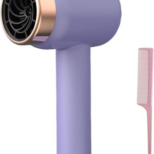 2025 Battery Hair Dryer Rechargeable with USB Charging Cold Hot Wind Wireless Hair Dryer with Battery for Travel Camping (Purple Hair Dryer Comb Set)