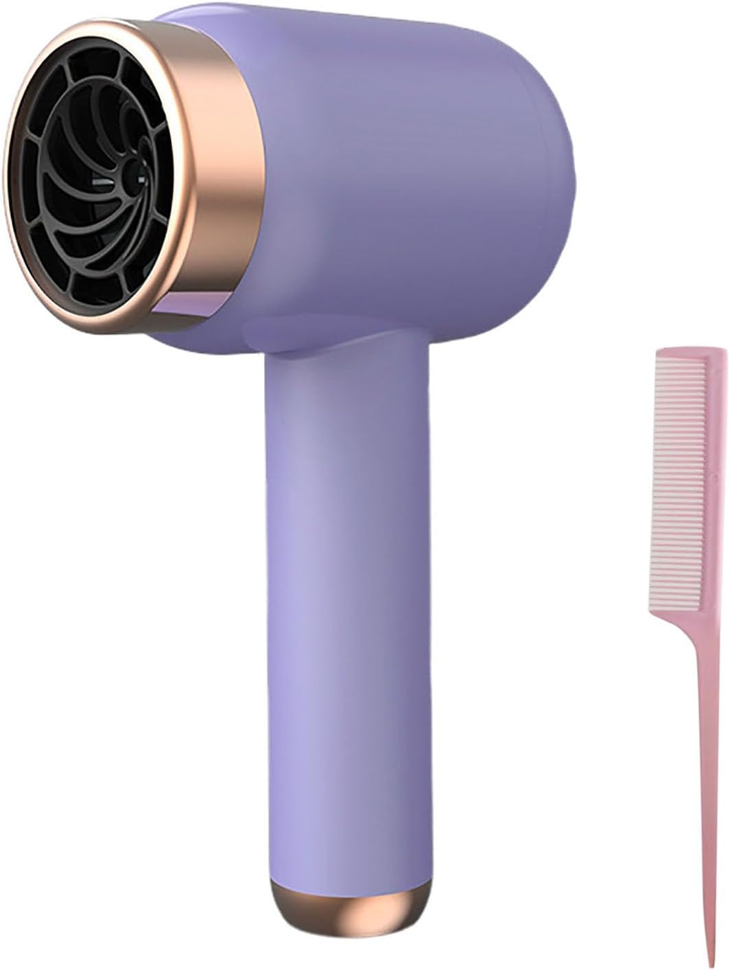 2025 Battery Hair Dryer Rechargeable with USB Charging Cold Hot Wind Wireless Hair Dryer with Battery for Travel Camping (Purple Hair Dryer Comb Set)