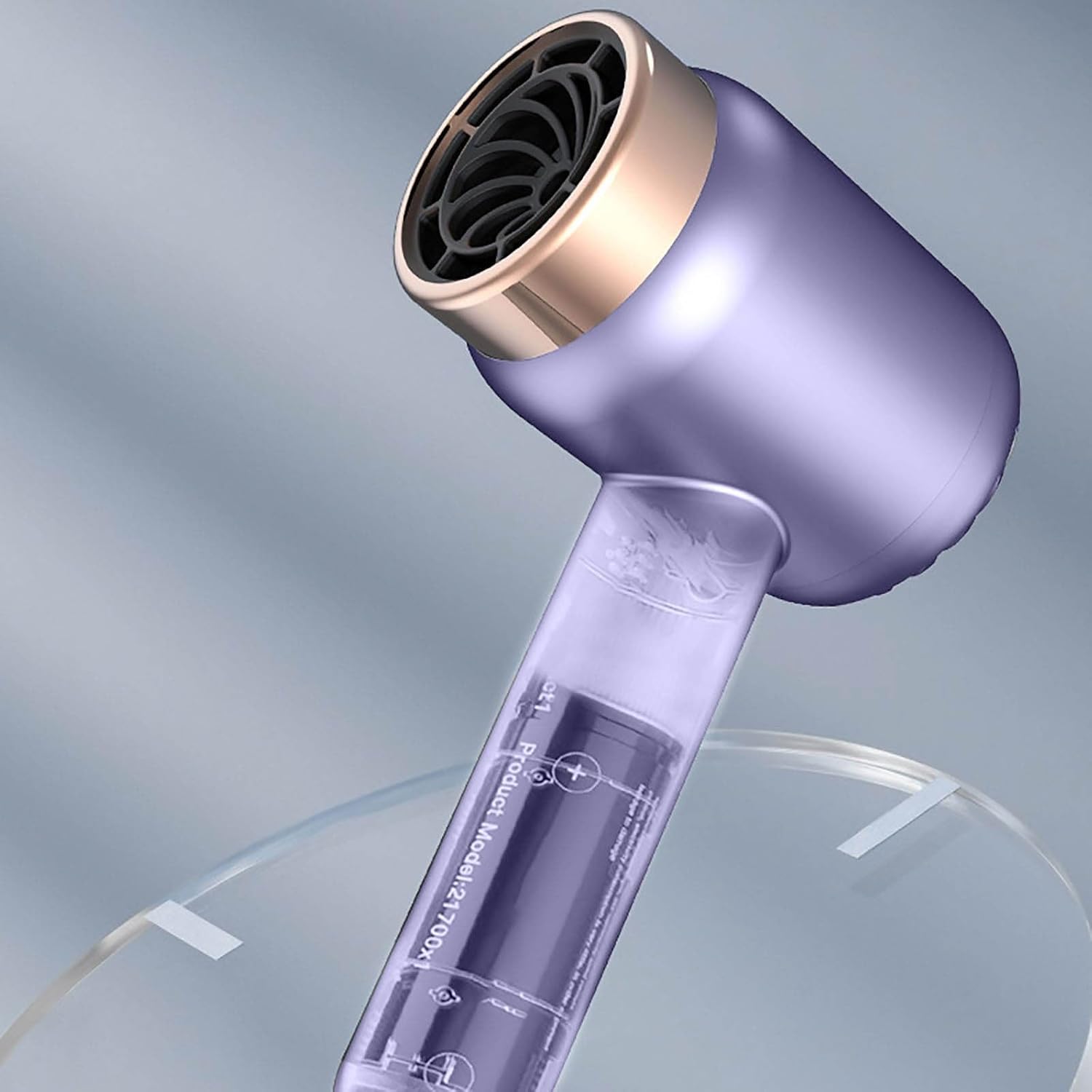 2025 Battery Hair Dryer Rechargeable with USB Charging Cold Hot Wind Wireless Hair Dryer with Battery for Travel Camping (Purple Hair Dryer Comb Set) - Image 8