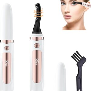 2025 Heated Eyelash Curler-USB Rechargeable Electric Eyelash Curler- Eyelash Curlers Heated 4 Temperature Modes Fast Heat Up Within 5s - 24 Hours Long Lasting- with Led Display for Women Girls (White)