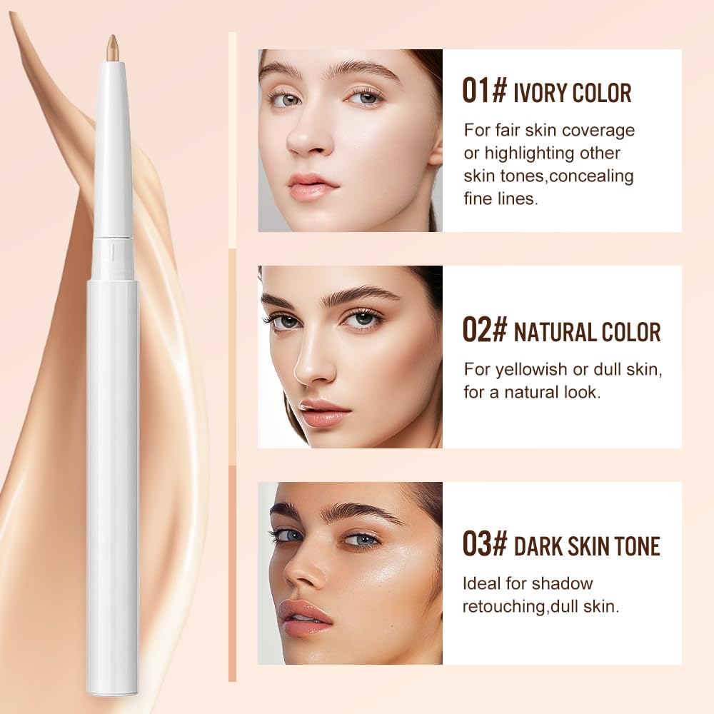 2025 NEW Multifunctional Concealer Stick,Waterproof Full Coverage Beauty Concealer Penci Eyebrow Concealer Pencil, Under Eye Concealer Pen Change The Lip Line Concealer Pen (Natural, 1 Count) - Image 2
