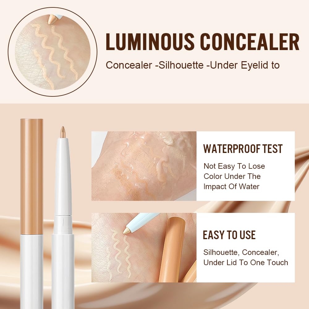 2025 NEW Multifunctional Concealer Stick,Waterproof Full Coverage Beauty Concealer Penci Eyebrow Concealer Pencil, Under Eye Concealer Pen Change The Lip Line Concealer Pen (Natural, 1 Count) - Image 4