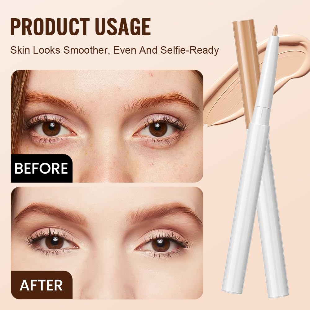 2025 NEW Multifunctional Concealer Stick,Waterproof Full Coverage Beauty Concealer Penci Eyebrow Concealer Pencil, Under Eye Concealer Pen Change The Lip Line Concealer Pen (Natural, 1 Count) - Image 3
