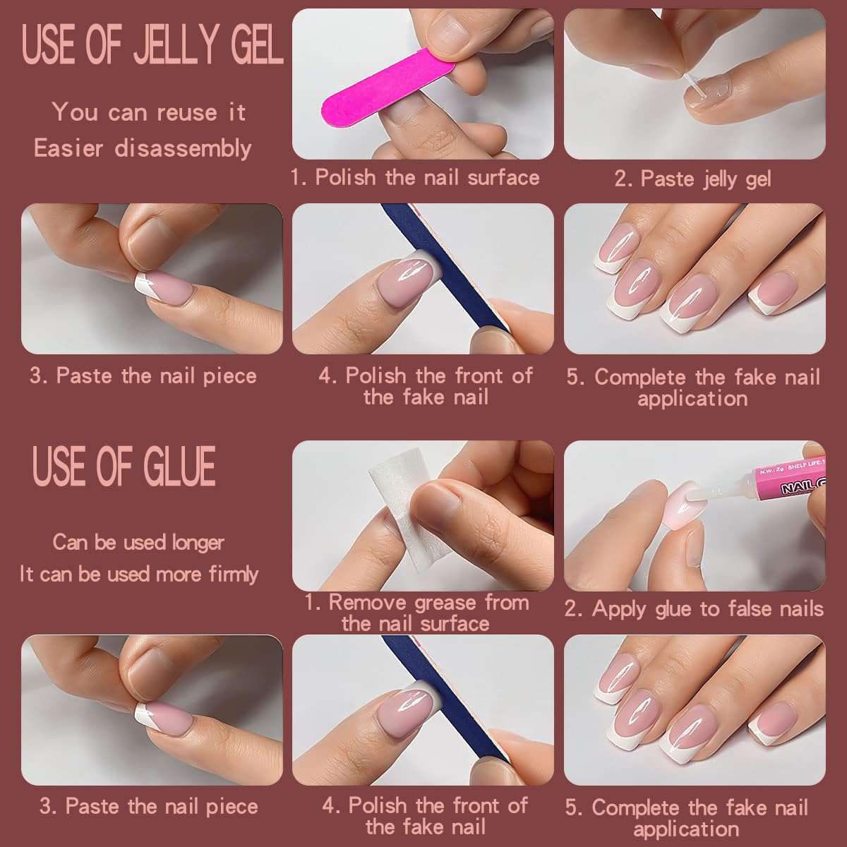 24 Pcs Bling Long Coffin Press on Nails Glitter Rhinestones Fake Nails Acrylic Ballerina French White Luxurious Sparkle Gem Glue on Nails Design False Nails for Women and Girls - Image 4