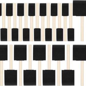 24 Pcs Foam Paint Brushes, Wood Handle Sponge Brushes for Painting, Staining, Varnishes, and DIY Craft Projects (1'', 2'' and 3'')