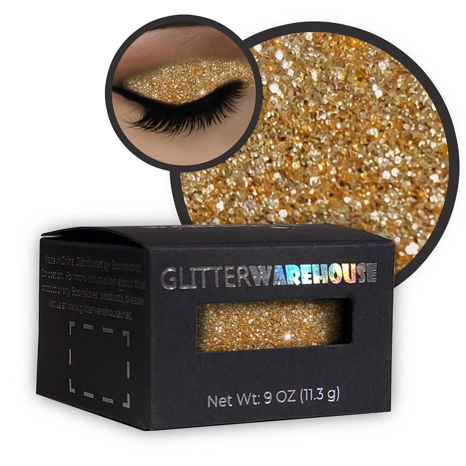 24K GlitterWarehouse Gold Loose Glitter Powder Great for Eyeshadow / Eye Shadow, Makeup, Body Tattoo, Nail Art and More!