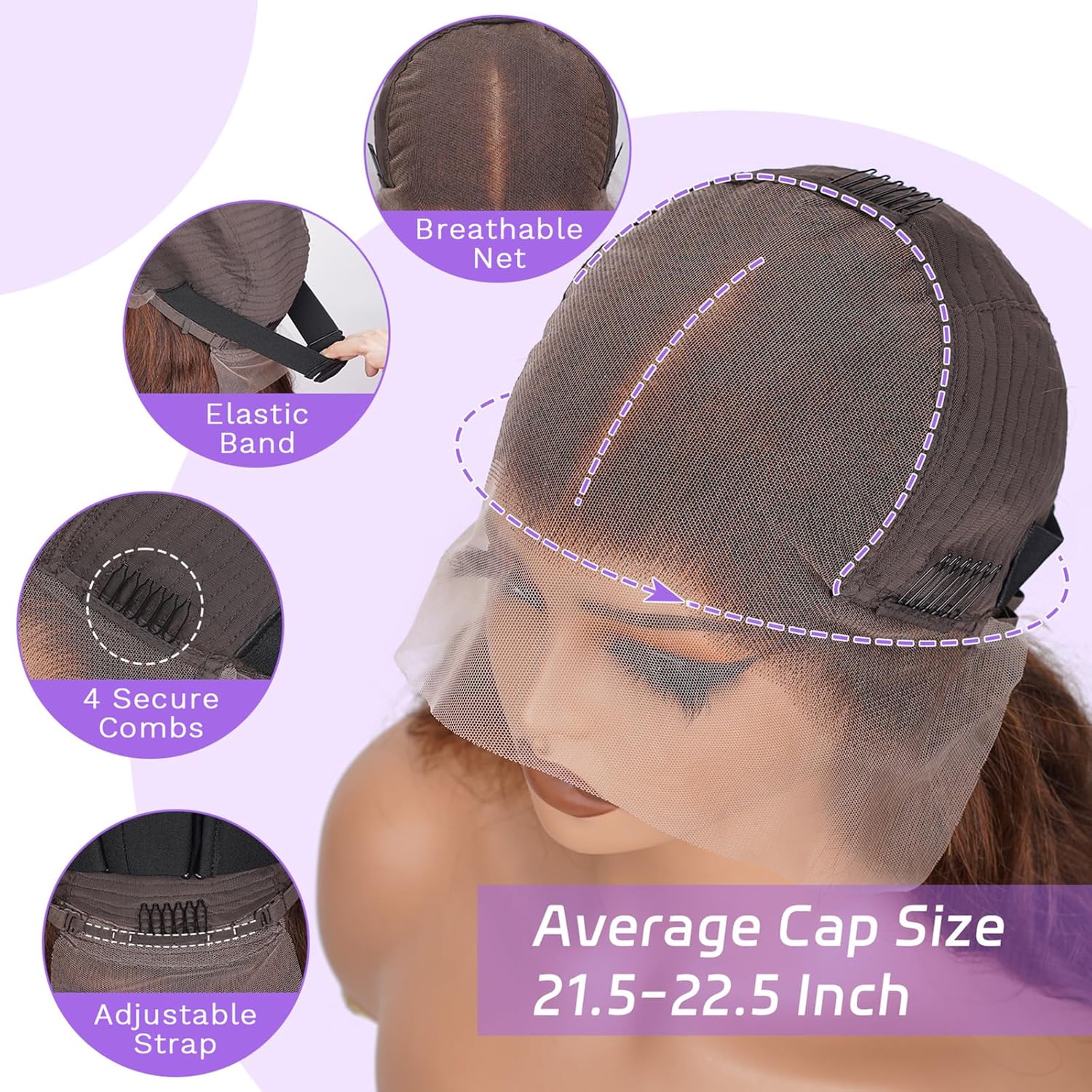 250 Density Chocolate Brown Lace Front Wig Human Hair 13x6 HD Lace Front Wigs Human Hair Pre Plucked Natural Hairline 4# Brown Body Wave Lace Frontal Wig 24 Inch - Image 5