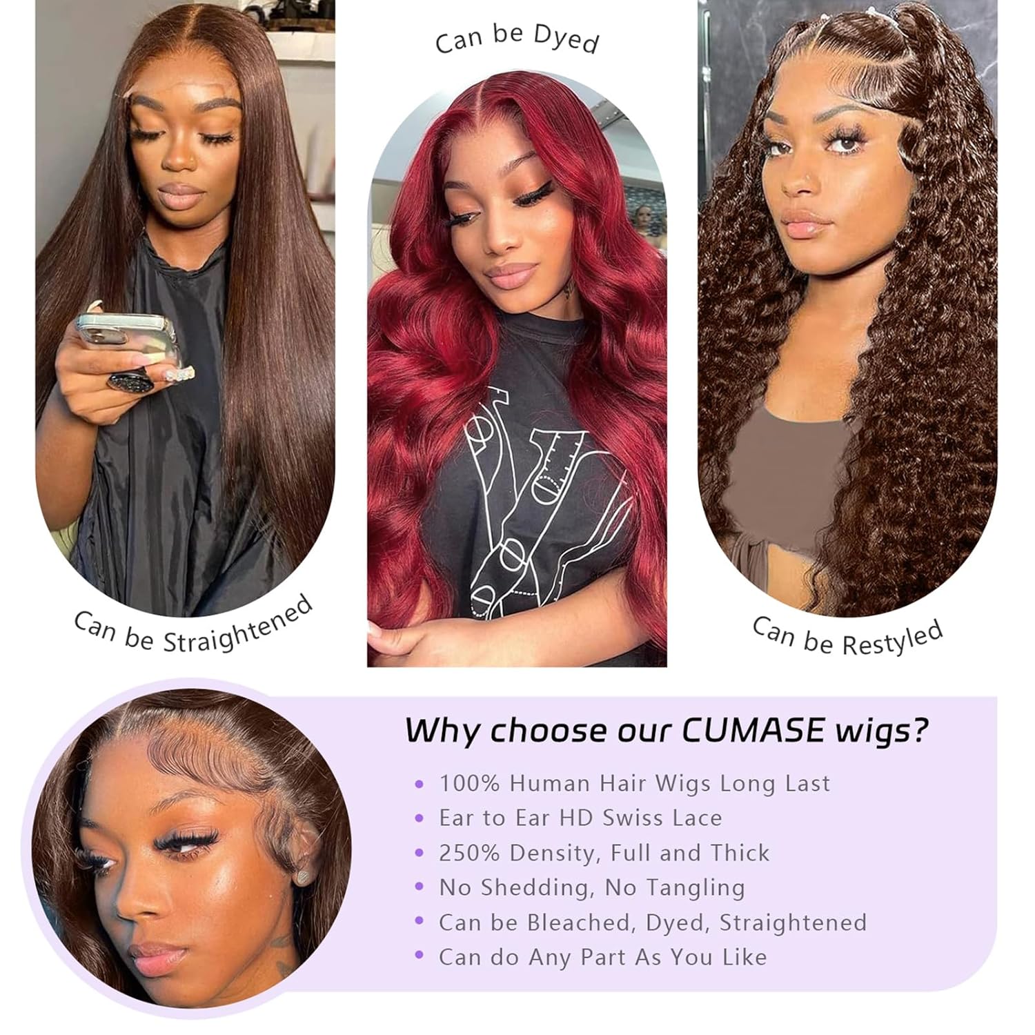 250 Density Chocolate Brown Lace Front Wig Human Hair 13x6 HD Lace Front Wigs Human Hair Pre Plucked Natural Hairline 4# Brown Body Wave Lace Frontal Wig 24 Inch - Image 6