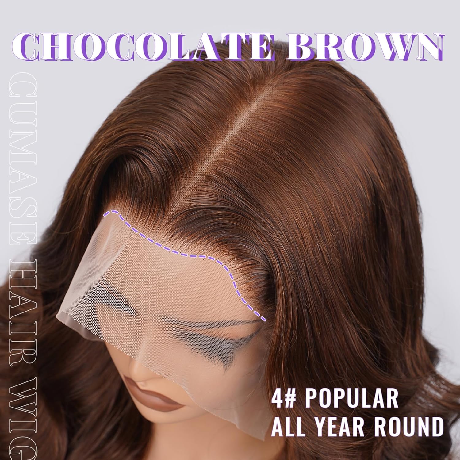 250 Density Chocolate Brown Lace Front Wig Human Hair 13x6 HD Lace Front Wigs Human Hair Pre Plucked Natural Hairline 4# Brown Body Wave Lace Frontal Wig 24 Inch - Image 7